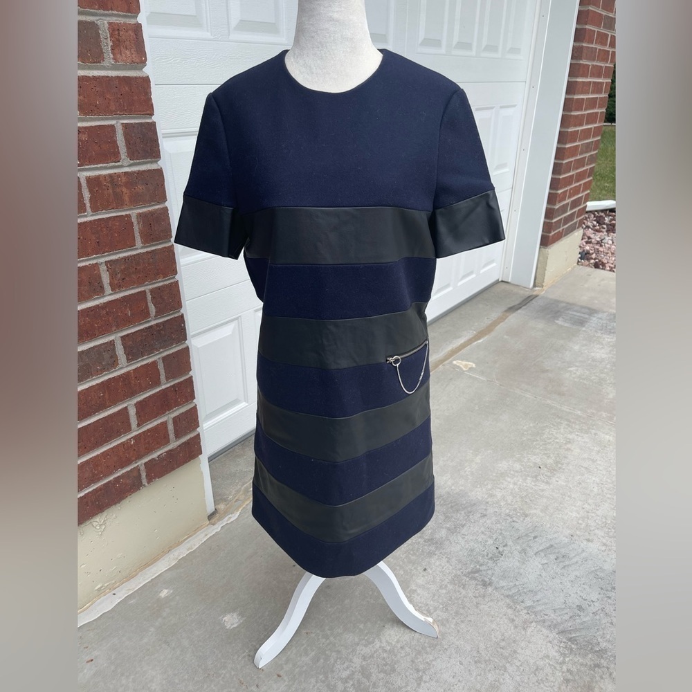 Stella McCartney Wool Blend Striped Midi Dress Size 8